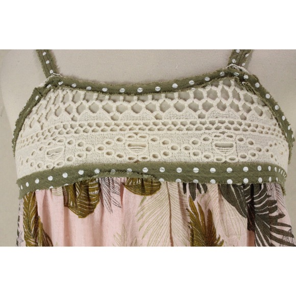 Easel Los Angeles Tank‎ Top Crochet Palm Leaf Sleeveless Casual Summer Blouse - Picture 13 of 13